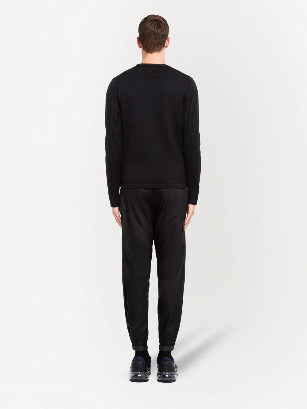 Black Wool and Re-Nylon Sweater