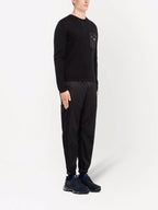 Black Wool and Re-Nylon Sweater