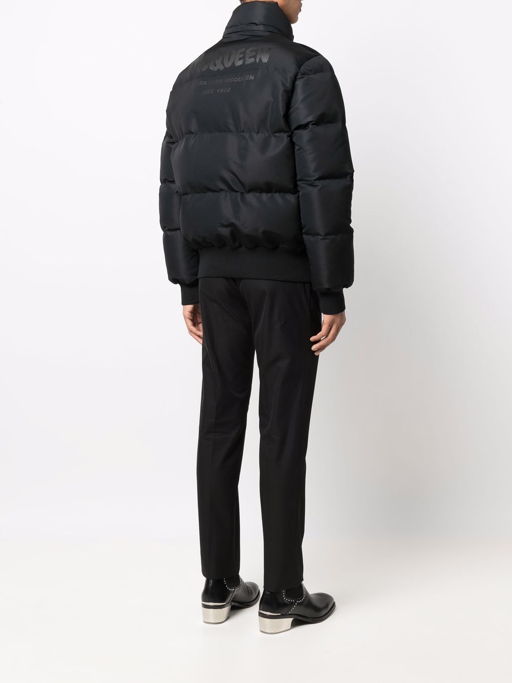 Alexander McQueen puffer jacket, men's luxury outerwear, black designer jacket, high-end winter coat, stylish men's jackets