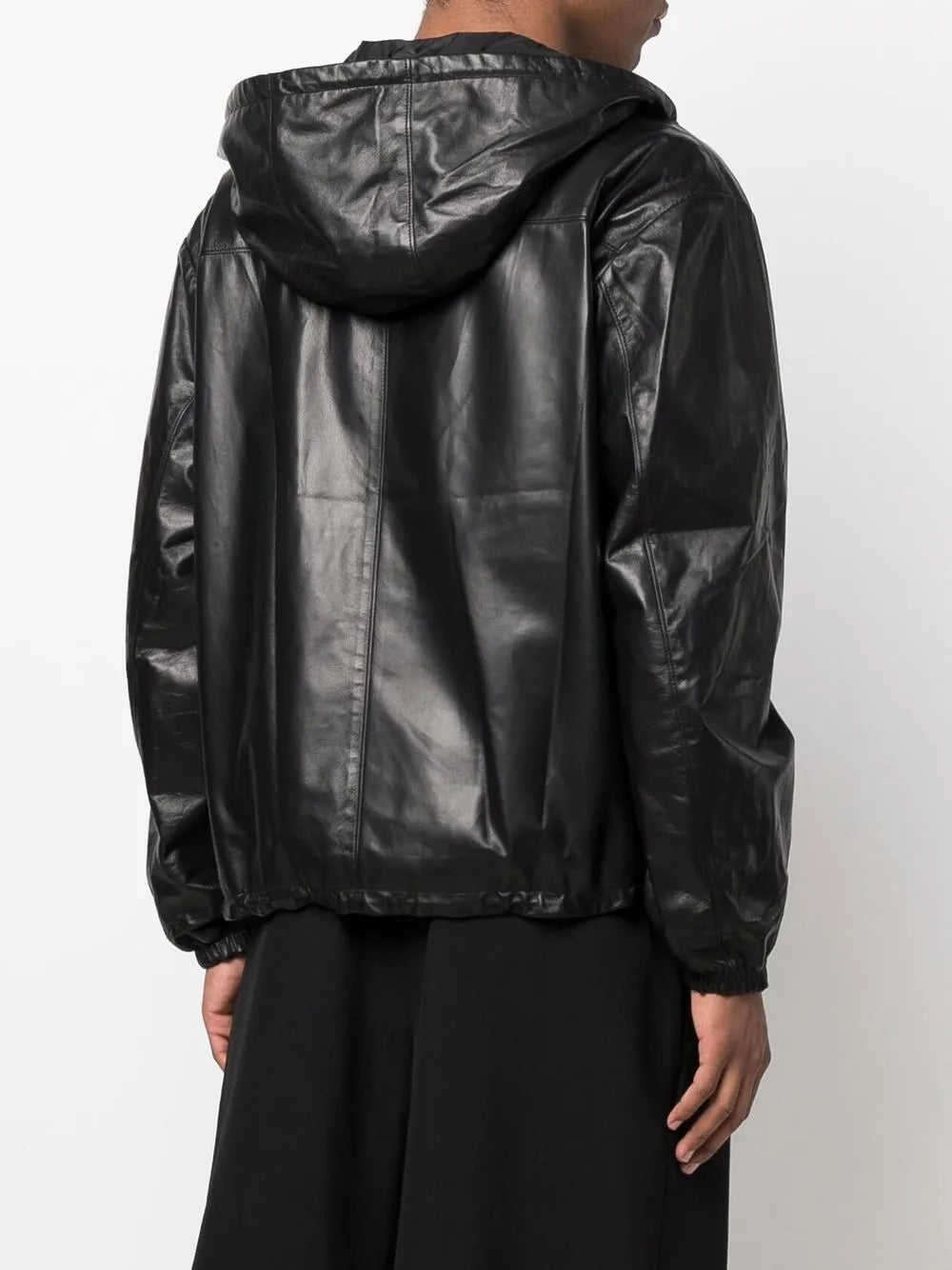 PRADAブラックレザーボンバージャケット サイズ48 Prada レザー PRADAブラックレザーボンバージャケット サイズ48 Prada レザー