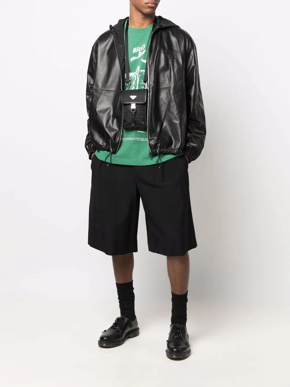 レザーボンバージャケット - ブラック - メンズ - Prada | WE IN STYLE