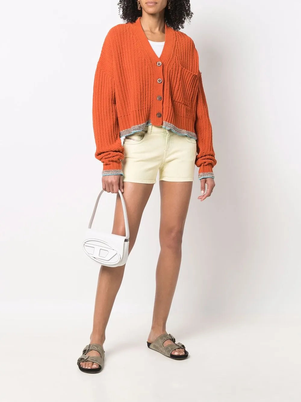 Diesel bag, white leather bag, 1DR shoulder bag, luxury accessories, Autumn-Winter 2024