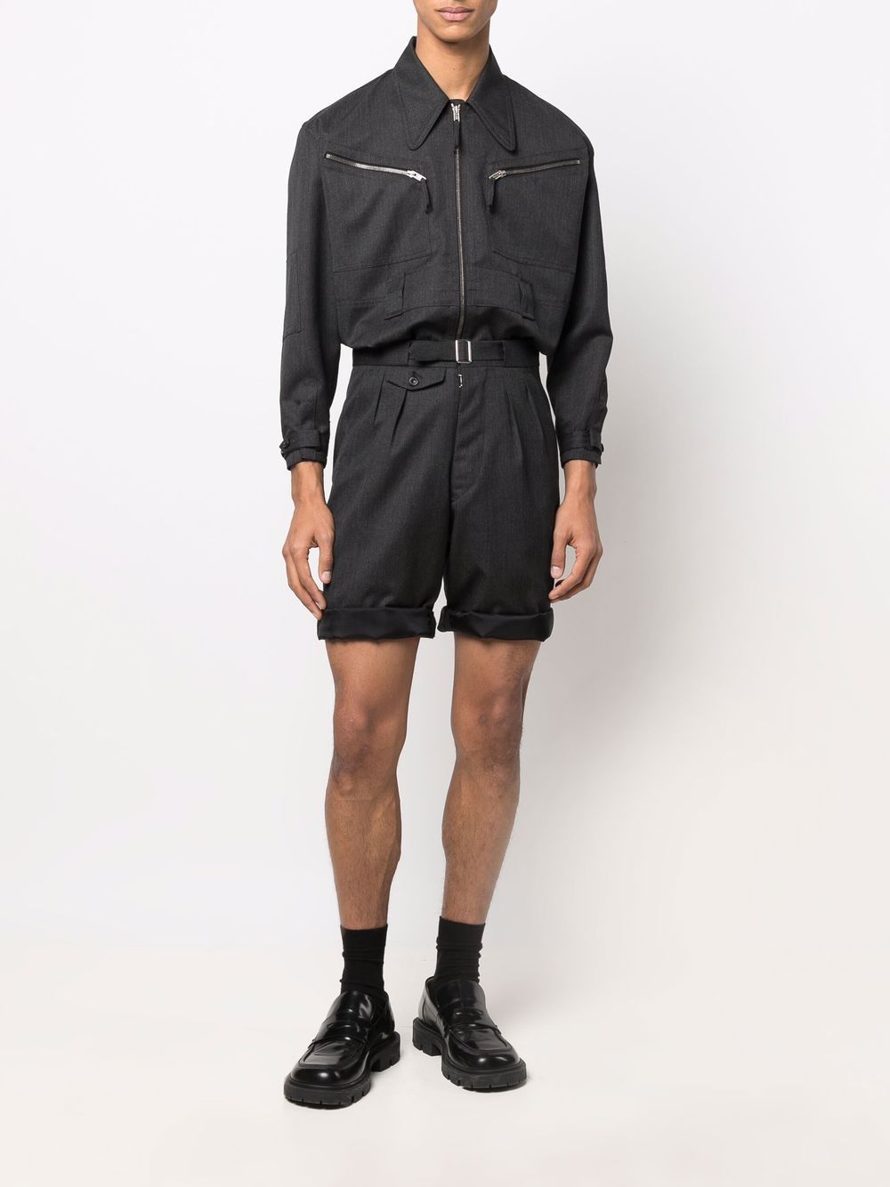 Maison Margiela Bermuda, Wool Shorts Women, Luxury Fashion, High-End Shorts, Black Bermuda Shorts