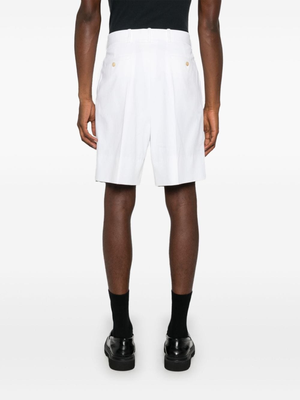 Alexander McQueen shorts, luxury men's shorts, white cotton Bermuda, designer men's clothing, high-end men's fashion