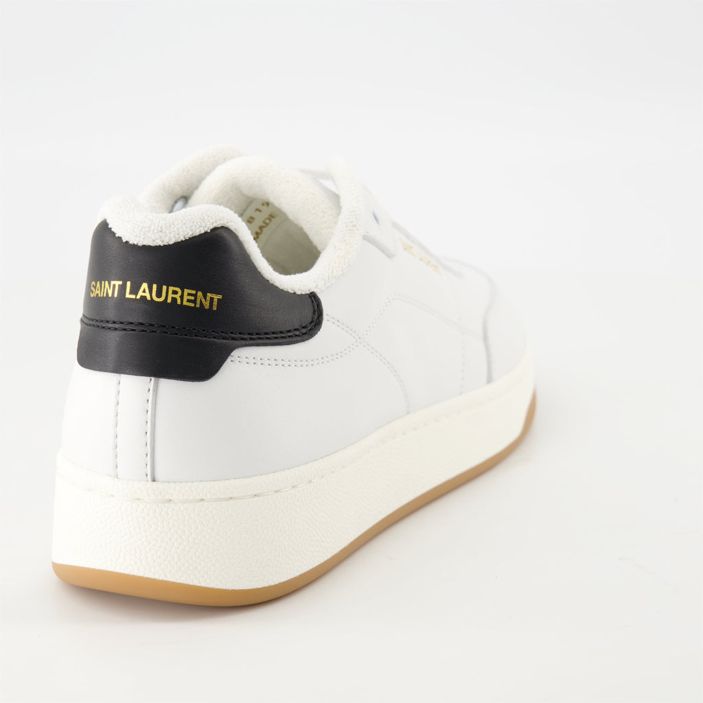 Image de baskets SL/61 en cuir blanc de Saint Laurent pour hommes - Saison Printemps-Été 2025 - Vue arrière