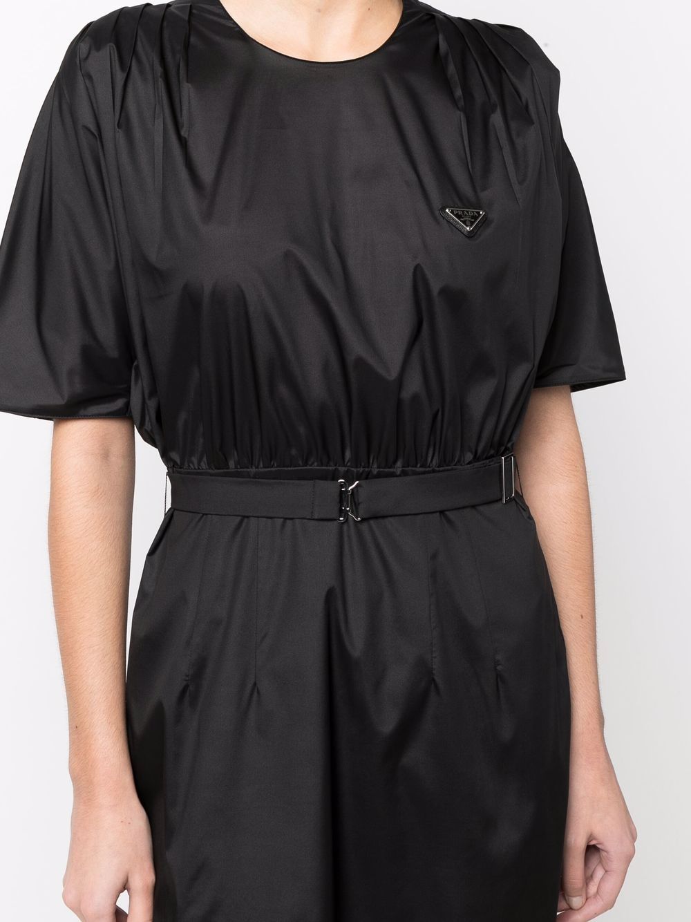 Prada silk dress, black silk dress, luxury women's dress, Prada women's fashion, elegant black dress