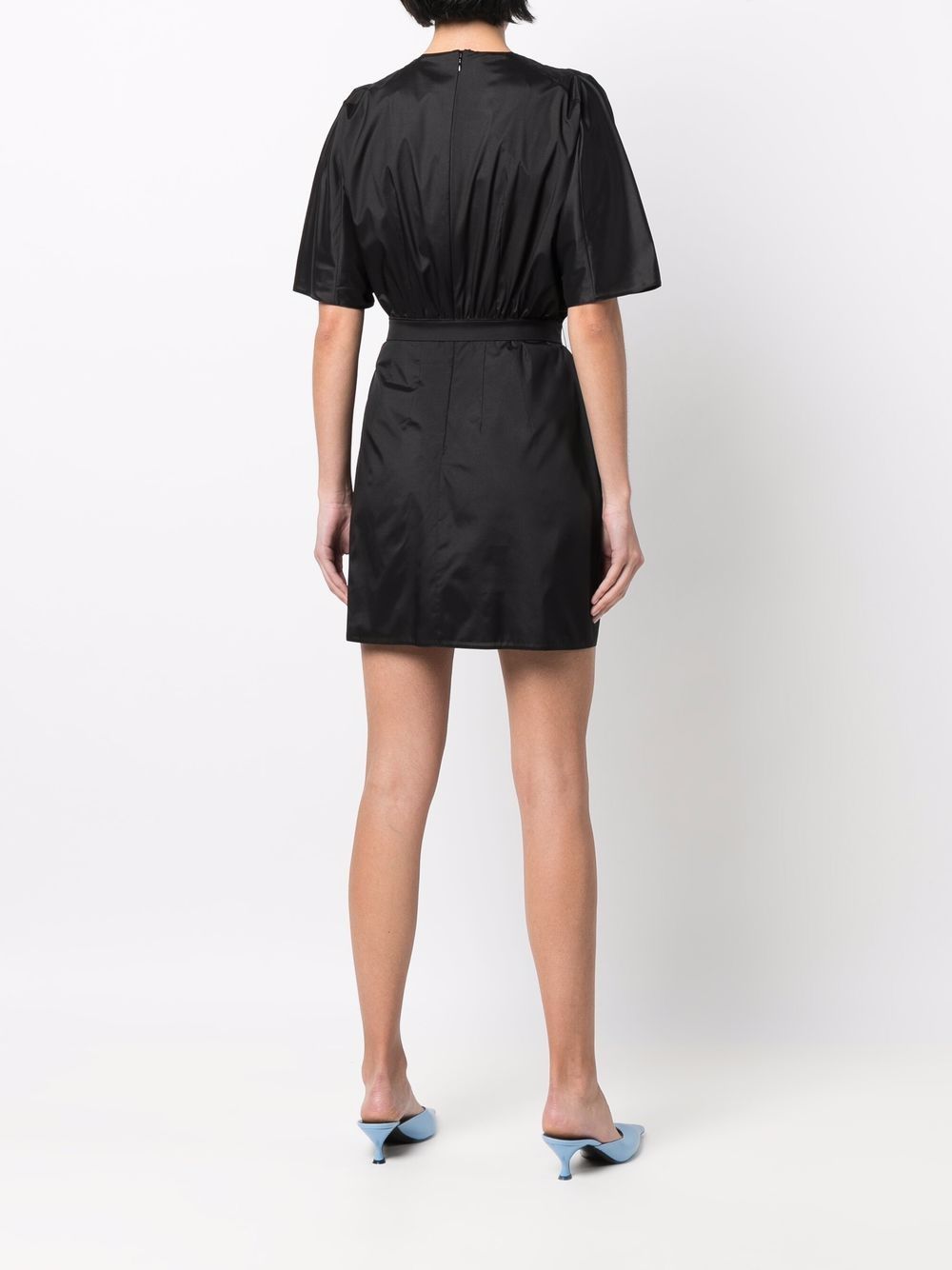 Prada silk dress, black silk dress, luxury women's dress, Prada women's fashion, elegant black dress