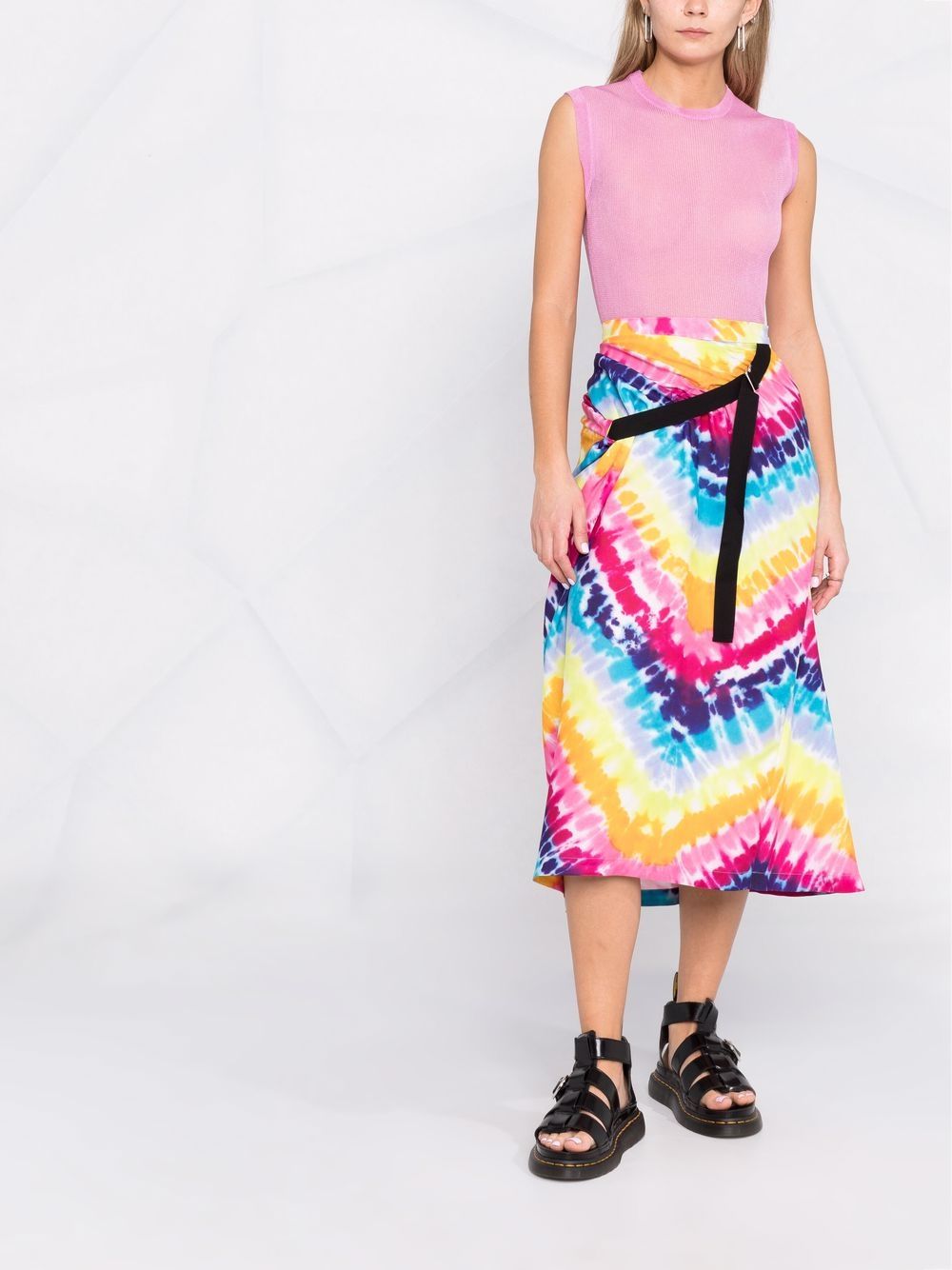 Kenzo Women's Skirt, Long Multicolored Skirt, Luxury Fashion Skirt, Tie-dye Skirt, High-end Women's Wear