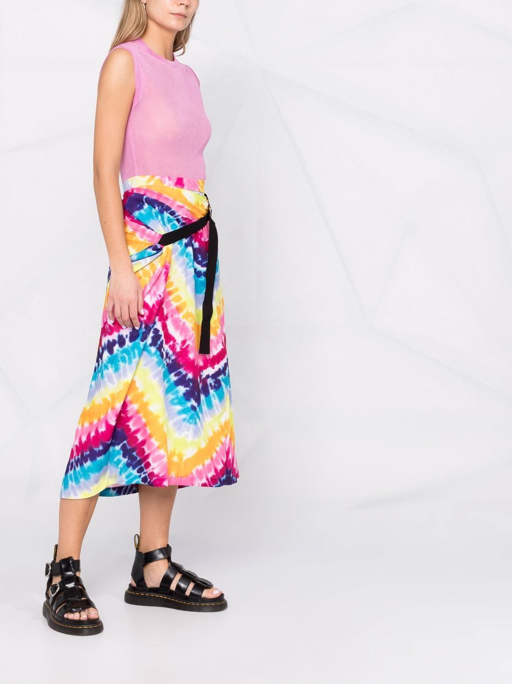 Kenzo Women's Skirt, Long Multicolored Skirt, Luxury Fashion Skirt, Tie-dye Skirt, High-end Women's Wear