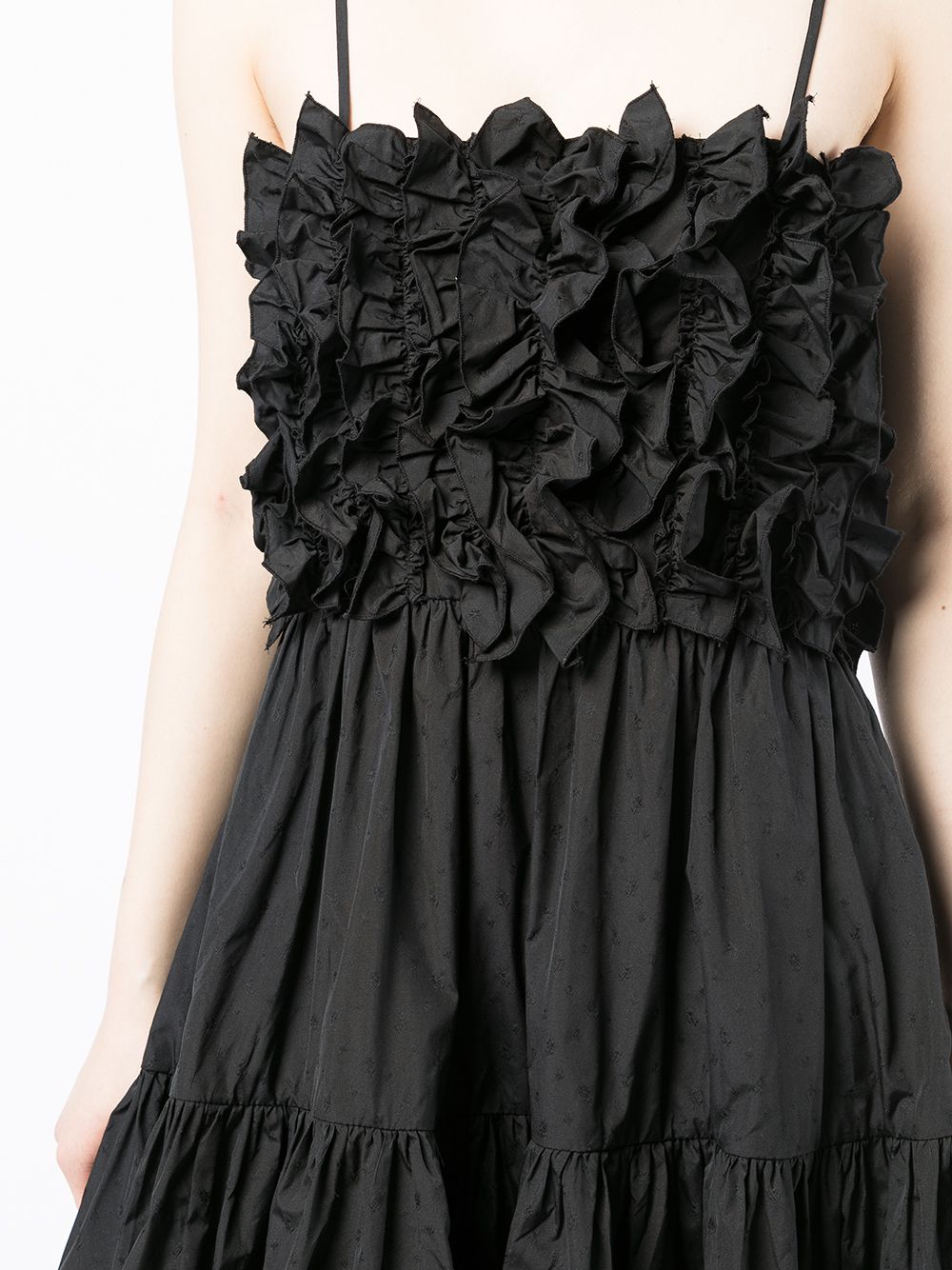 MSGM, Volant Dress, Black Dress, Luxury Fashion, Women's Designer Dress