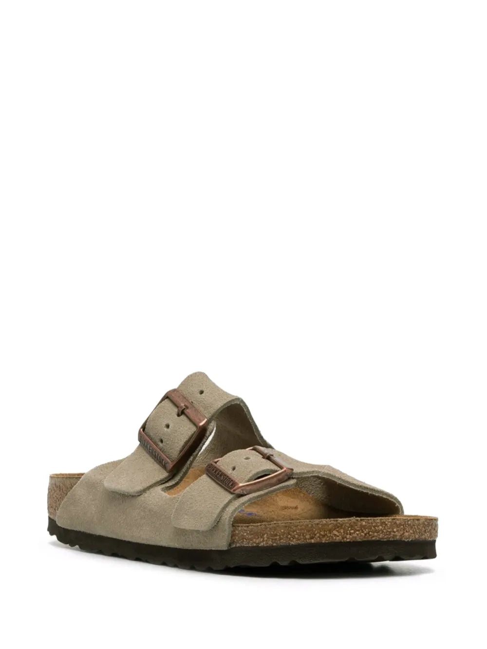 Beige Suede Slides, Birkenstock Arizona, Luxury Footwear, Comfortable Designer Slides, High-End Footwear