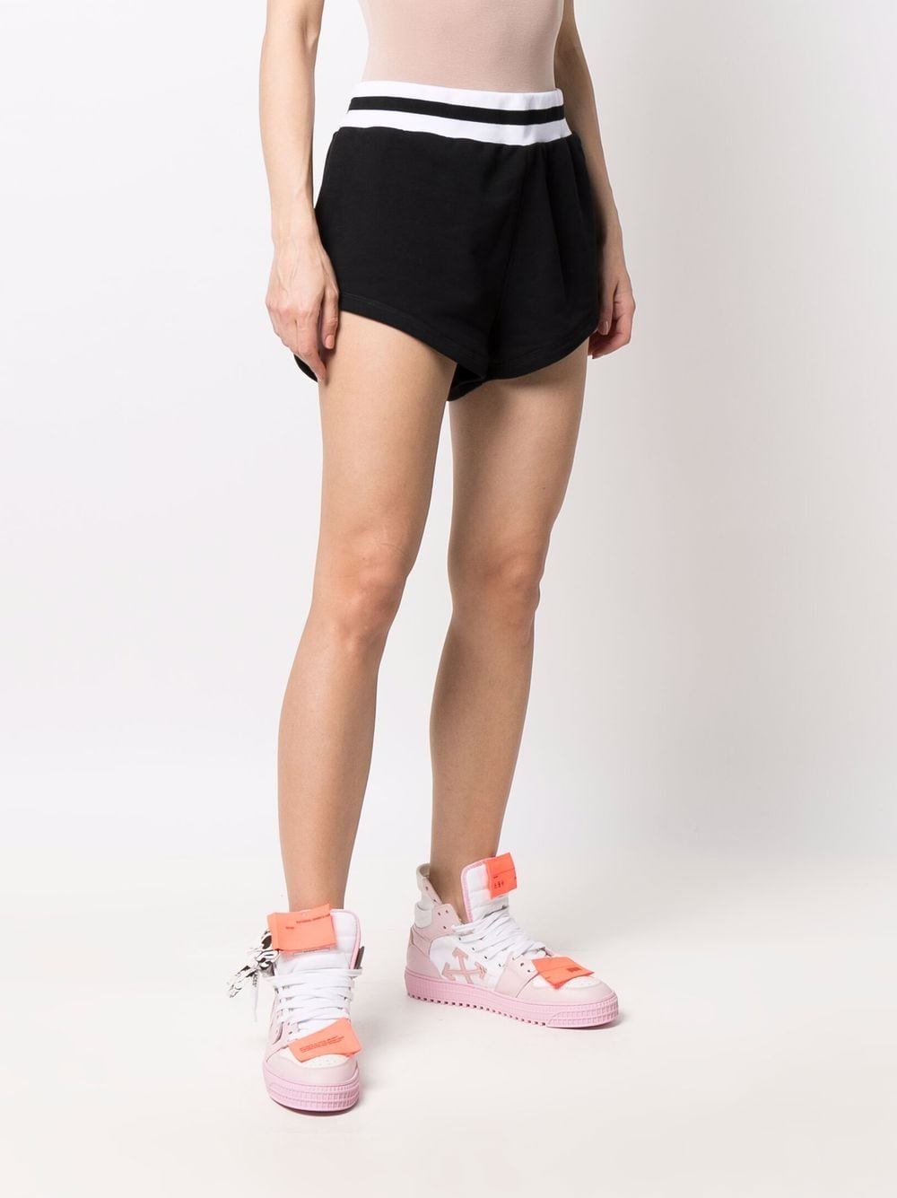 luxury shorts, black cotton shorts, MSGM women's fashion, high-end fashion, designer women's shorts