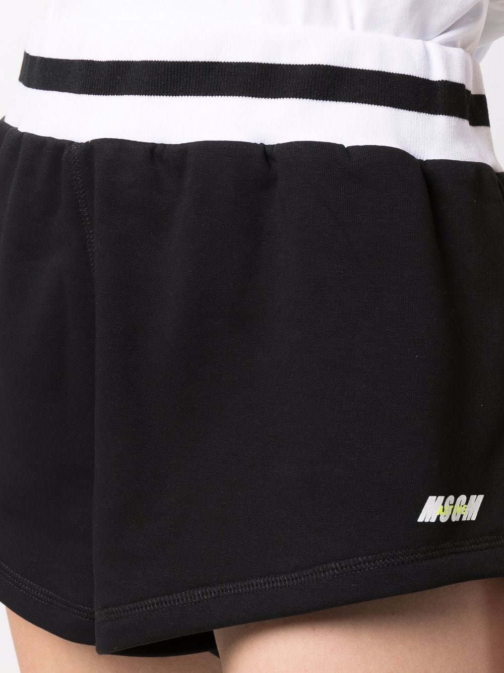 luxury shorts, black cotton shorts, MSGM women's fashion, high-end fashion, designer women's shorts