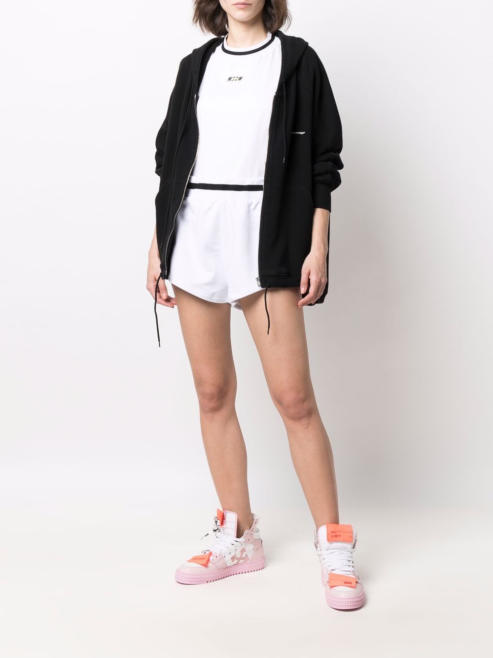 MSGM shorts, white cotton shorts, luxury women's shorts, designer summer wear, high-end women's fashion