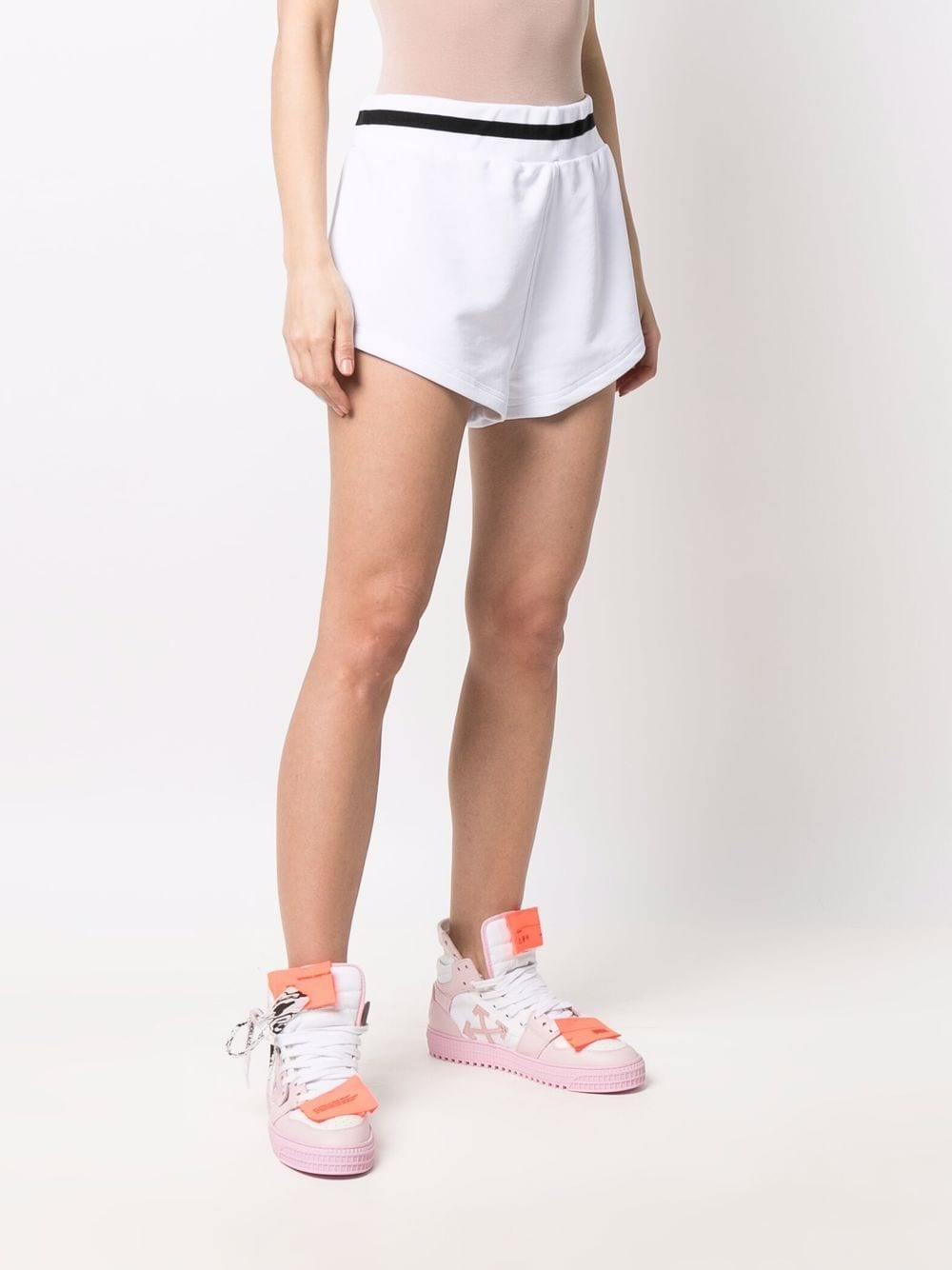 MSGM shorts, white cotton shorts, luxury women's shorts, designer summer wear, high-end women's fashion