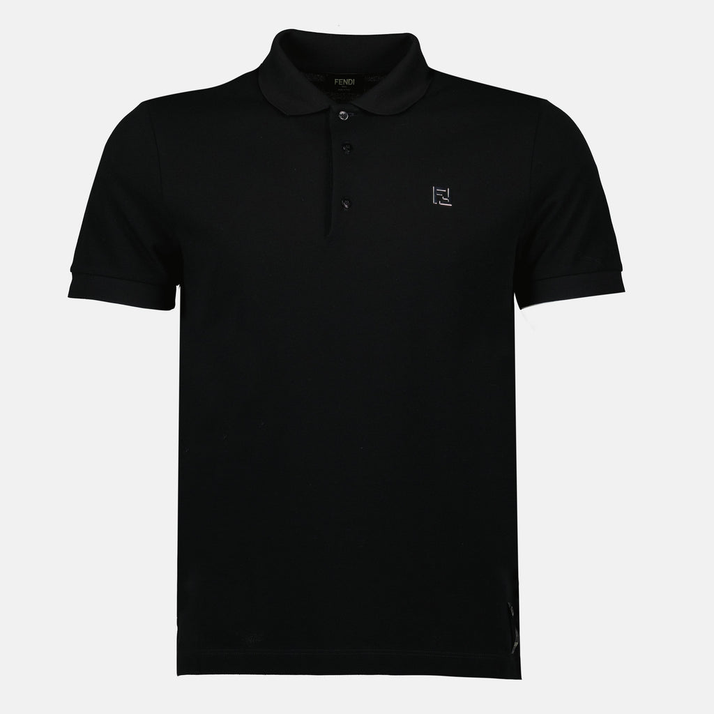 black pique cotton polo fendi men 15241373778300