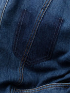 denim dress, fit and flare dress, elegant dress, concealed zip dress, blue dress