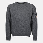 Imagem de um pullover de lã de cashmere cinza da Moncler para Homens - Temporada Outono-Inverno 2025 - Vista Frontal