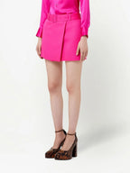 Pink Mini Skirt, Wool Skirt, AMI Paris, Belted Women's Skirt, Luxury Ready-to-Wear