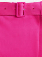 Pink Mini Skirt, Wool Skirt, AMI Paris, Belted Women's Skirt, Luxury Ready-to-Wear
