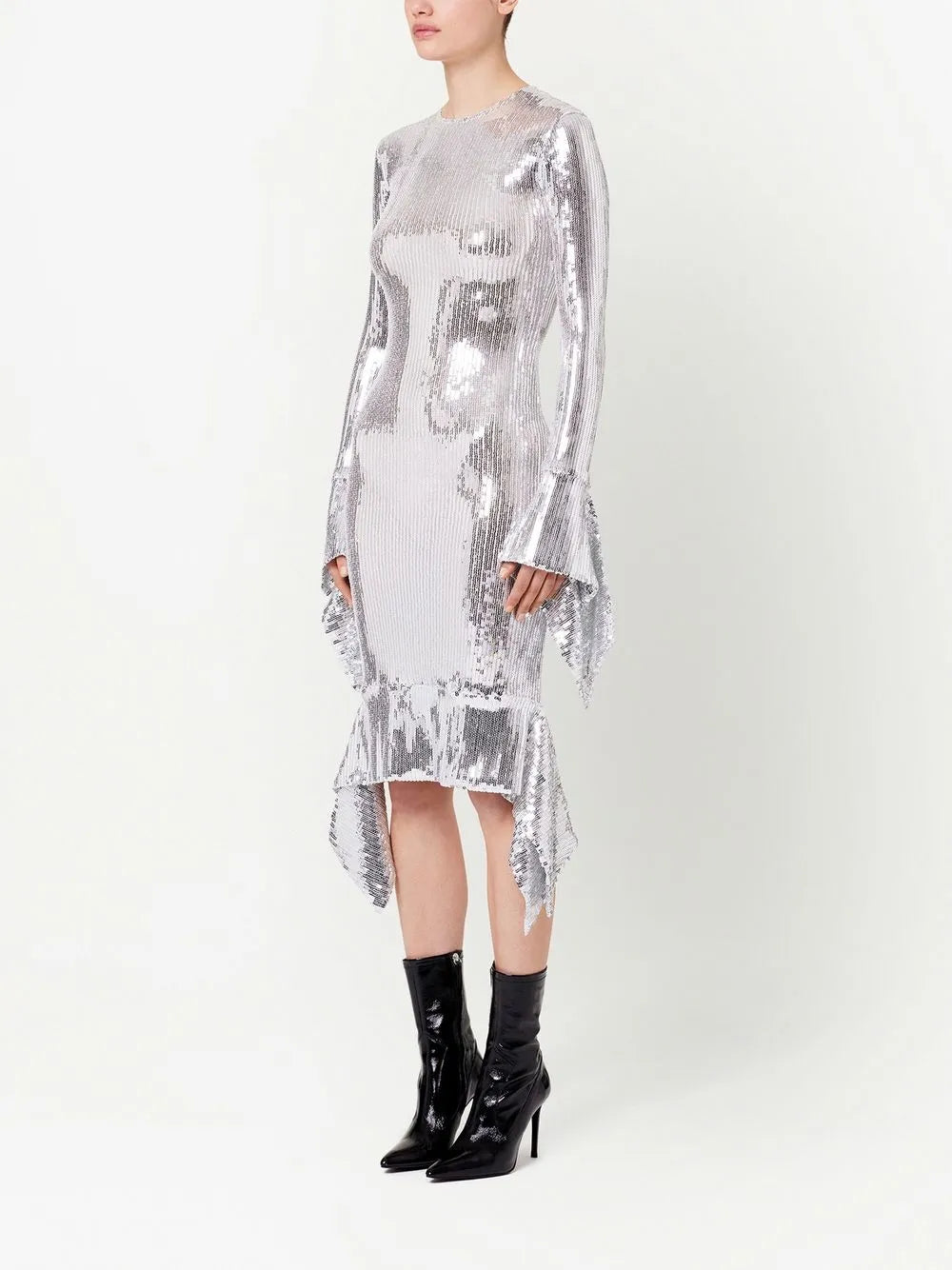 Sequin Dress, AMI Paris, Evening Dress, Silver Dress, Luxury Gown