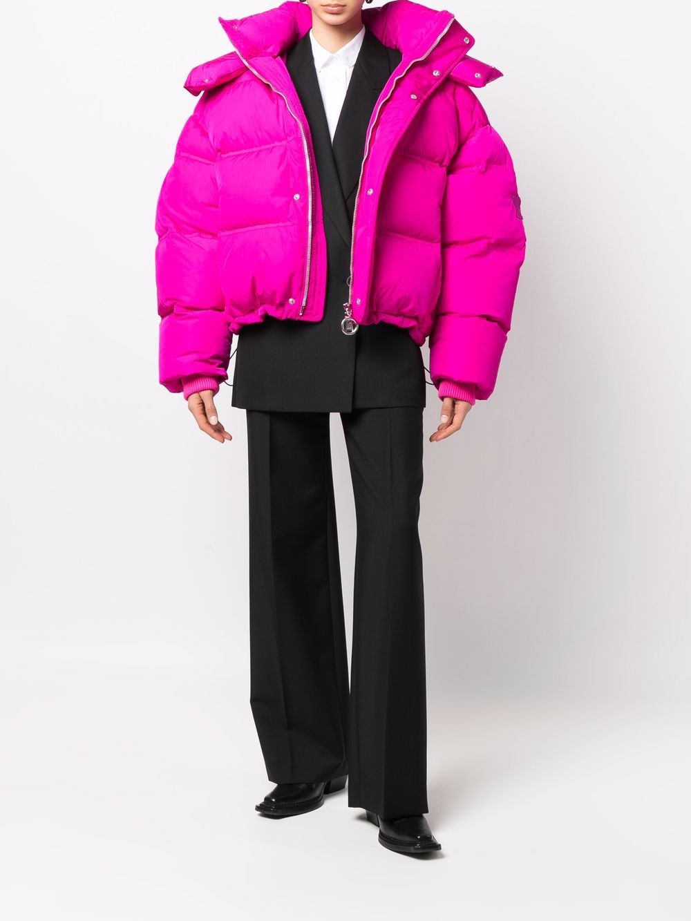 Pink Down Jacket, AMI Paris, Casual Luxury, Quilted Jacket, High-End Fashion