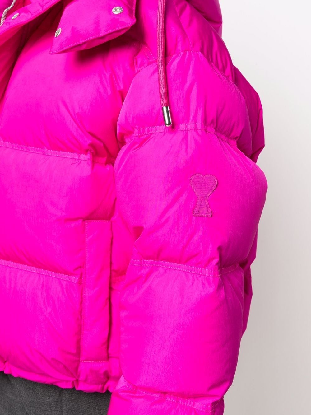 Pink Down Jacket, AMI Paris, Casual Luxury, Quilted Jacket, High-End Fashion