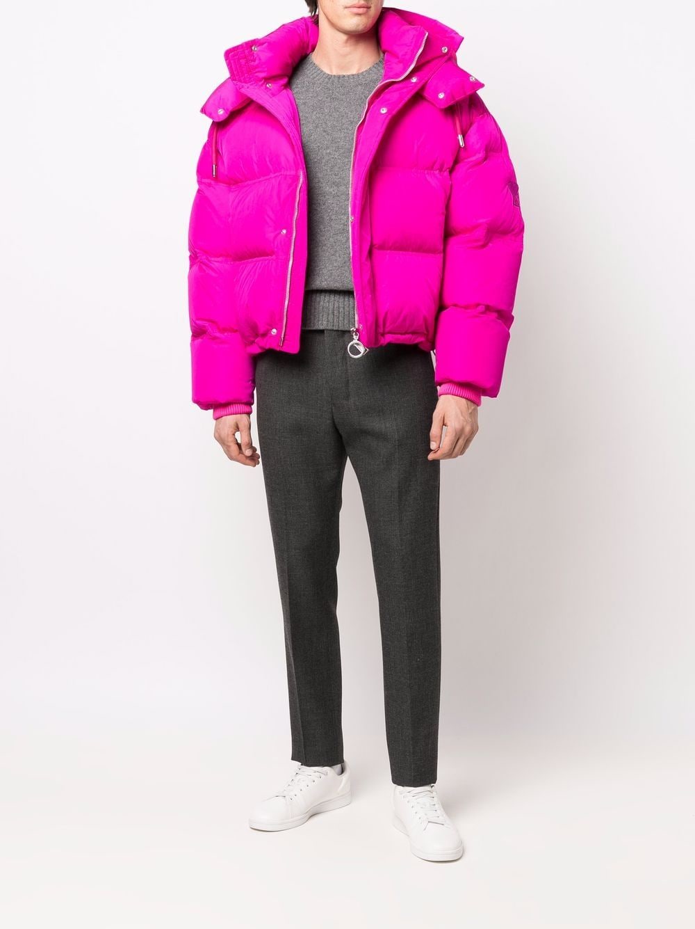 Pink Down Jacket, AMI Paris, Casual Luxury, Quilted Jacket, High-End Fashion