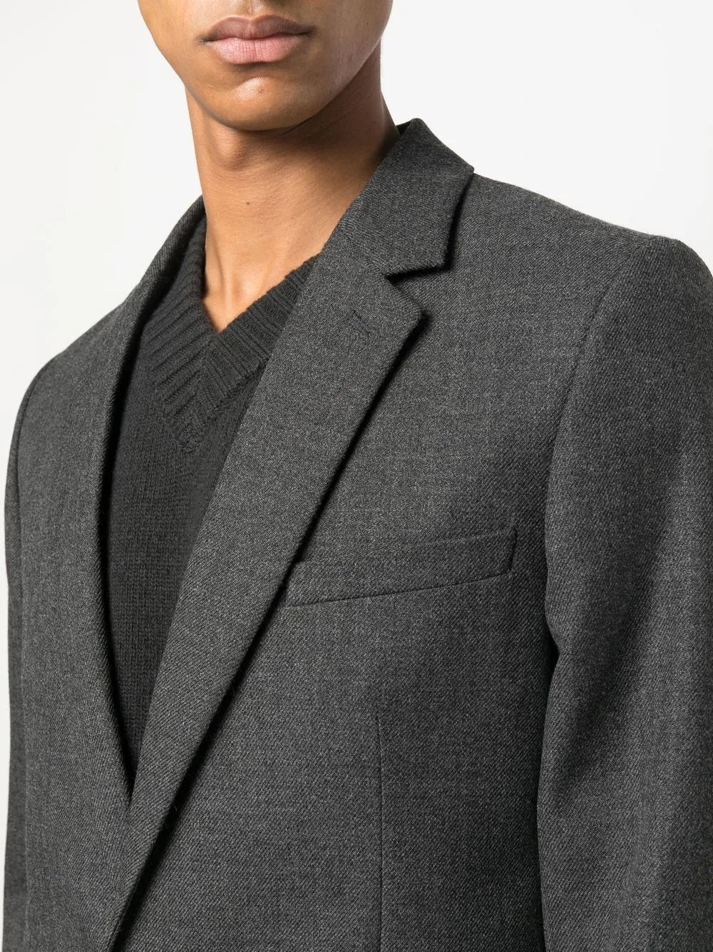 Grey blazer, AMI Paris, unisex blazer, wool blazer, elegant blazer.