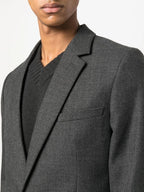 Grey blazer, AMI Paris, unisex blazer, wool blazer, elegant blazer.