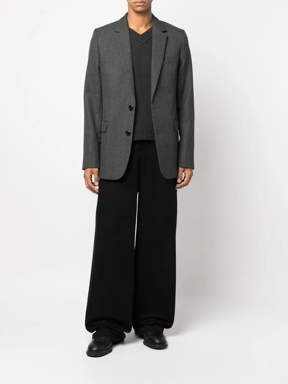 Grey blazer, AMI Paris, unisex blazer, wool blazer, elegant blazer.