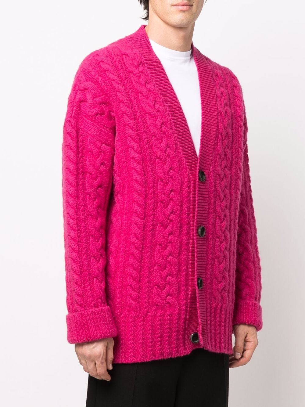 Dusky Pink Cardigan, AMI Paris, Luxury Cardigan, High-End Fashion, Trendy Apparel