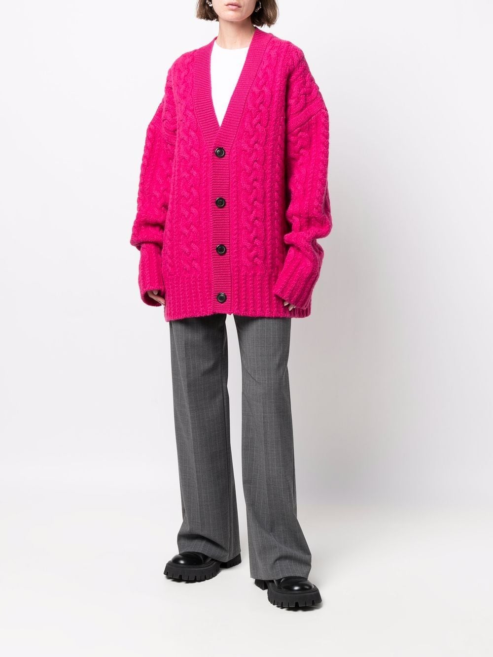 Dusky Pink Cardigan, AMI Paris, Luxury Cardigan, High-End Fashion, Trendy Apparel