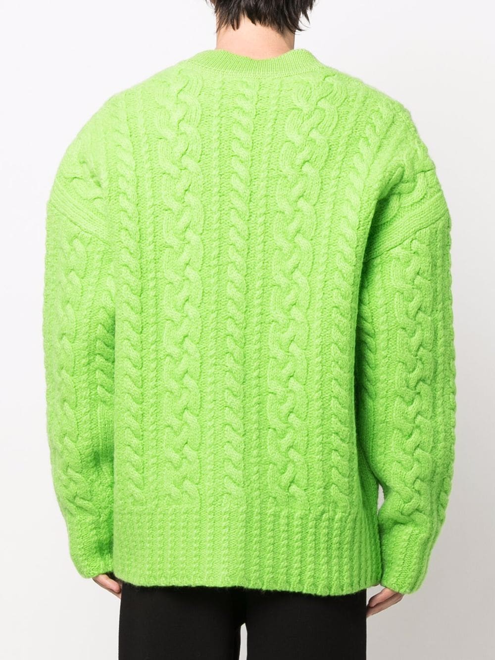 Green cardigan, AMI Paris, wool, unisex cardigan, ribbed cardigan