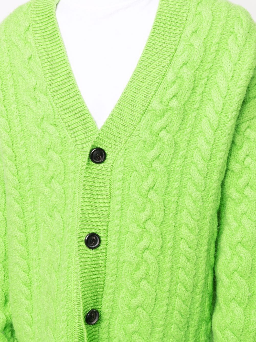 Green cardigan, AMI Paris, wool, unisex cardigan, ribbed cardigan