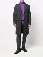 Image of Wool Coat by AMI Paris for Unisex - Season Autumn-Winter 2022 - Model view 1