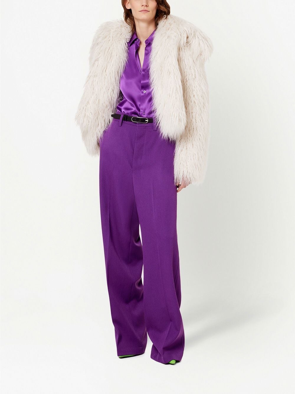 Purple trousers, pleated trousers, AMI Paris, wool trousers, unisex trousers