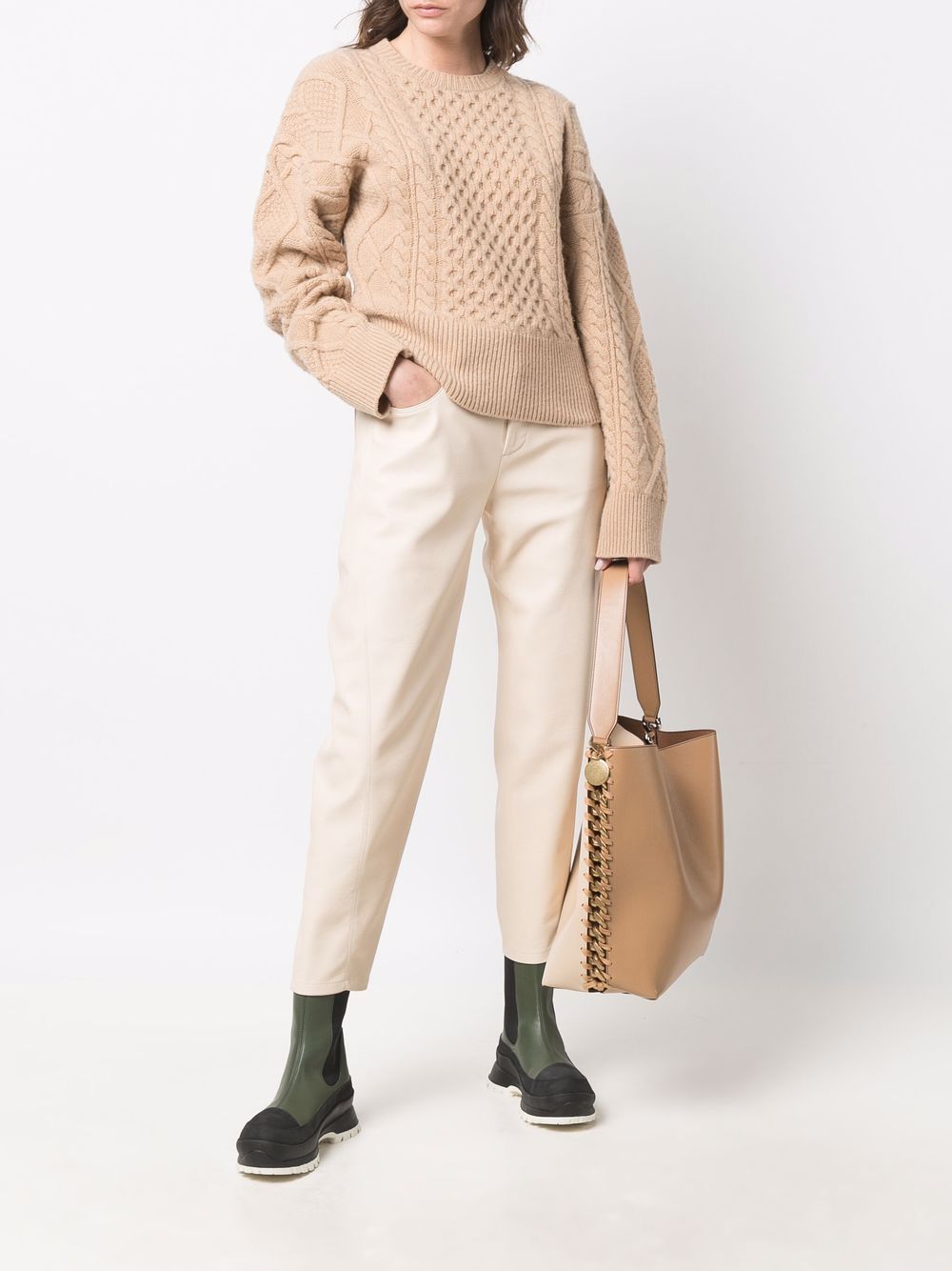 Ribbed Sweater, Stella McCartney, Beige Sweater, Luxury Women’s Sweater, High-End Women’s Fashion