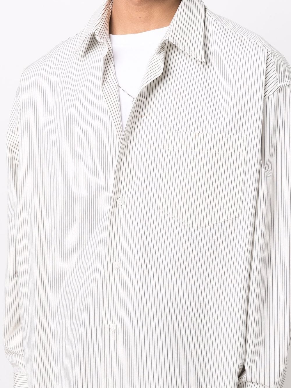 Grey Striped Shirt, AMI Paris, Unisex Shirt, Luxury Shirt, High-End Fashion