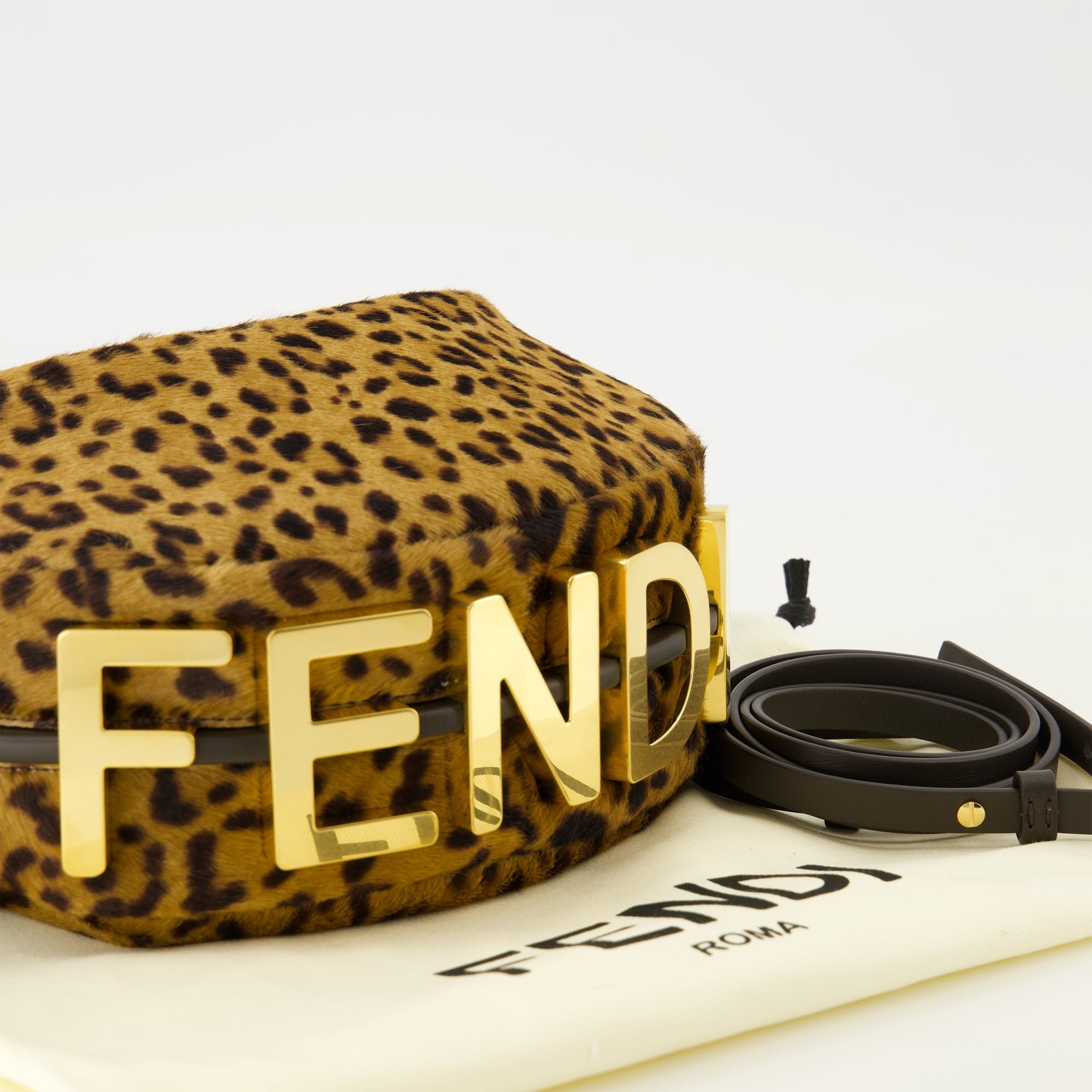 Fendi Mini Bag, Animal Print Bag, Calf Leather Handbag, Luxury Accessories, Stylish Bags