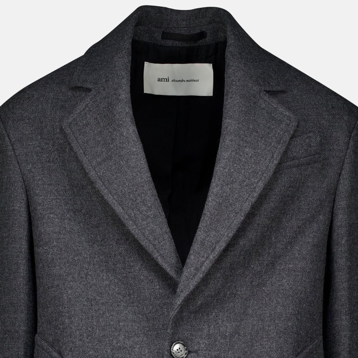 Cappotto lungo in lana grigia