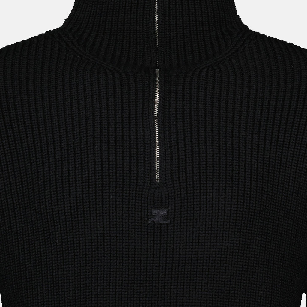 tricker black knit sweater courreges men 15468446384508