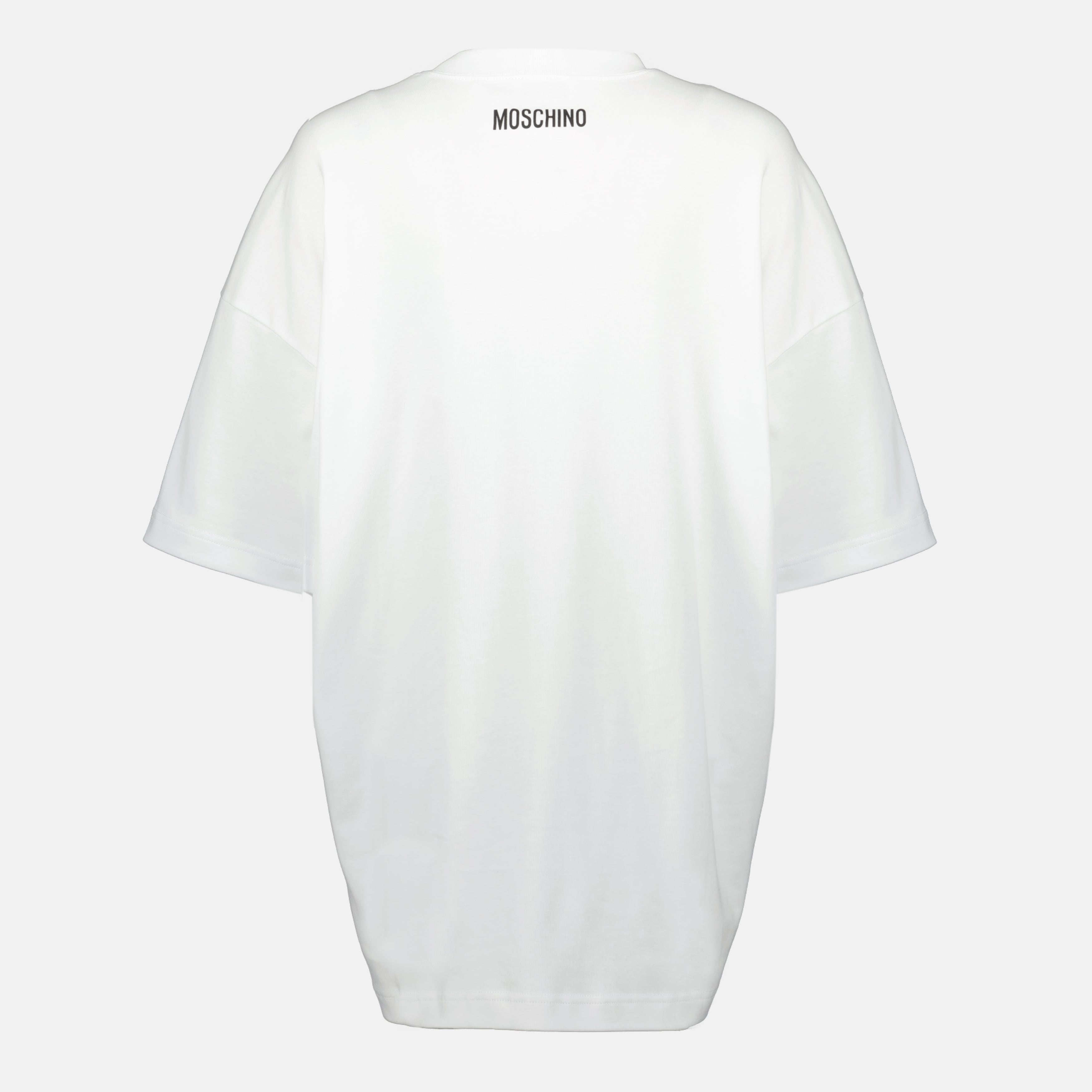white oversized t shirt moschino women 15618305425788