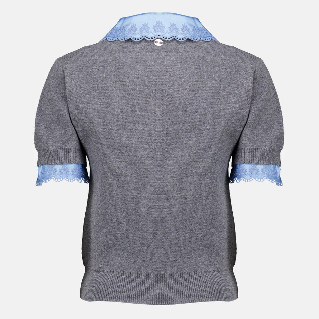 Pull gris en laine et cachemire