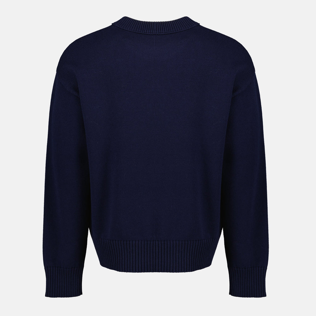 Image of Pull Ami de Coeur Marine - Ami Paris - Unisex by Ami PARIS for Unisex - Season Spring-Summer 2026 - Back View