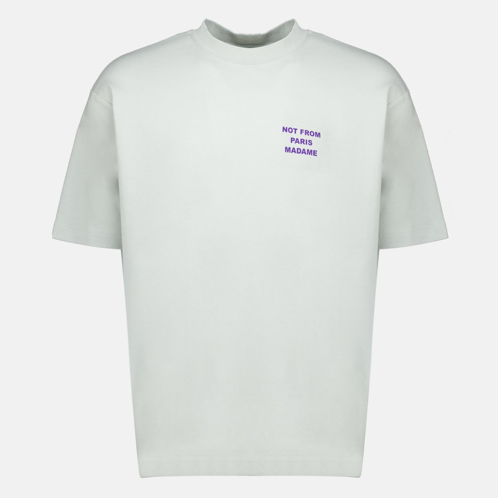 T-shirt gris à imprimé slogan