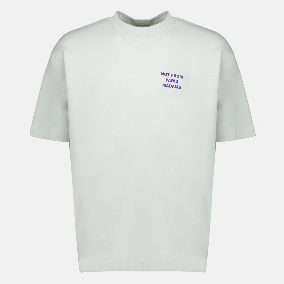T-shirt gris à imprimé slogan