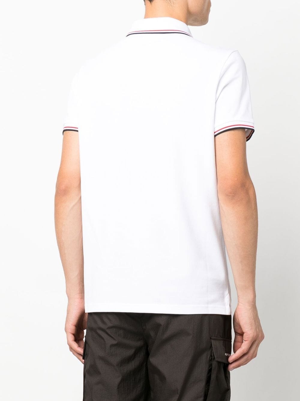 White Polo with Logo and Trim