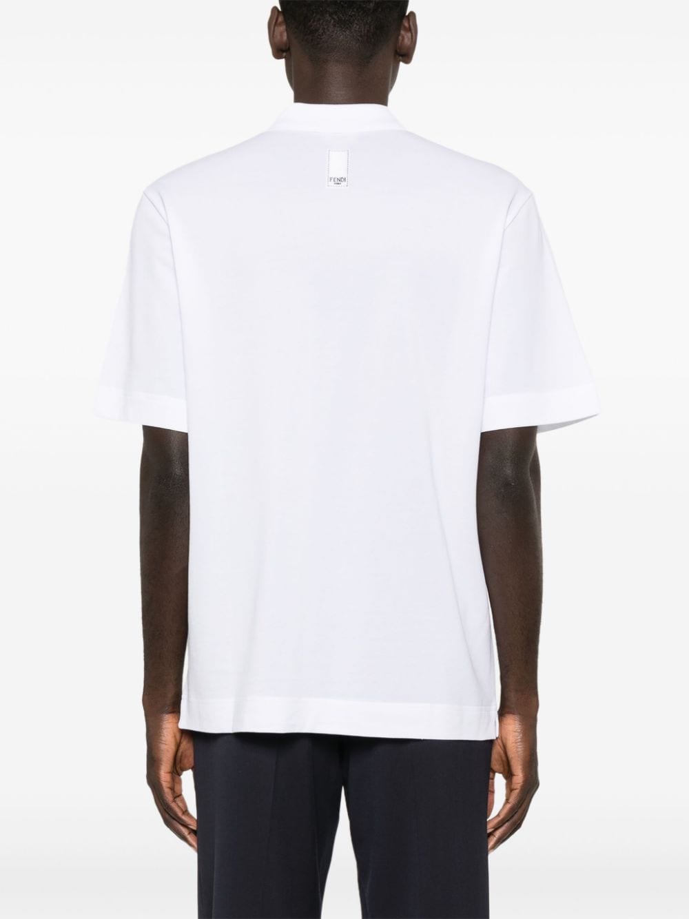 White Embroidered Polo Shirt Fendi Men WE IN STYLE