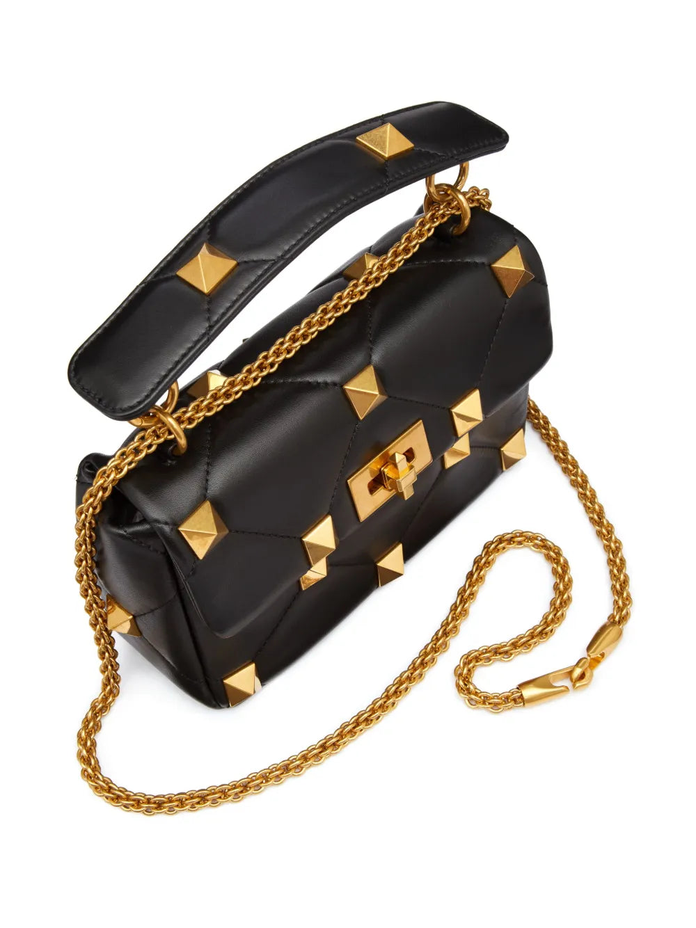 Valentino Garavani, Roman Stud bag, luxury black bag, women's designer bag, high-end accessories